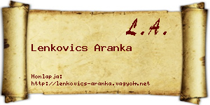 Lenkovics Aranka névjegykártya